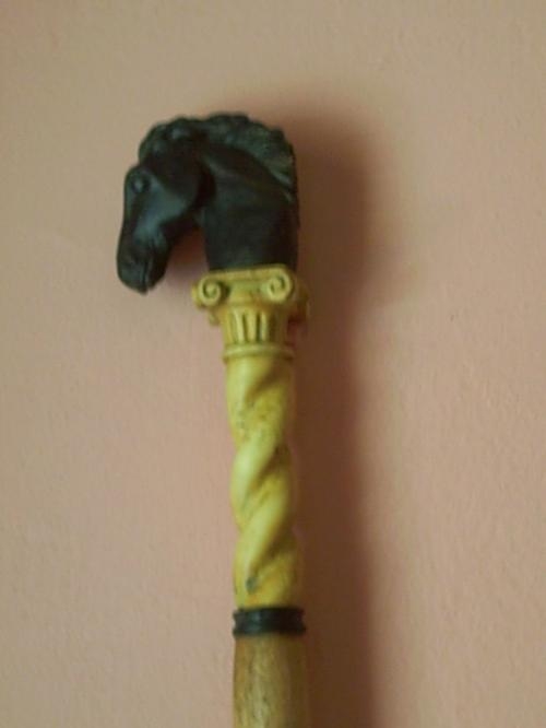 Baston en madera de ebano tallado a mano en Islas Baleares - Obras de